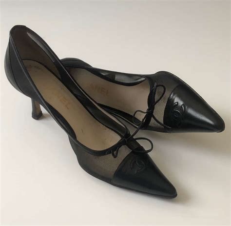 vintage chanel heels shoes|pre owned Chanel shoes.